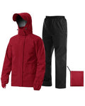Rain Suit Waterproof Breathable Lightweight 2 (3X-Large / Red)