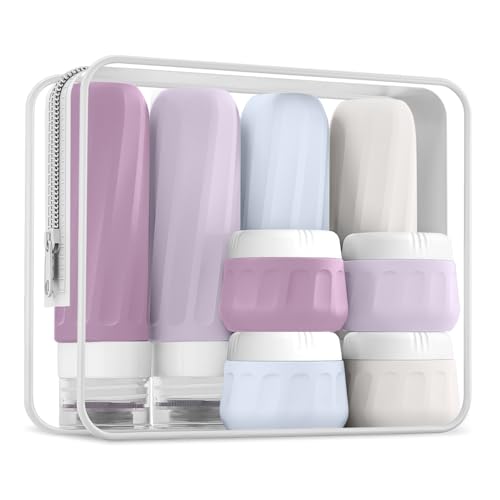 Travel Size Toiletries 8 Pack (3oz bottle 1oz jar / Lavender)