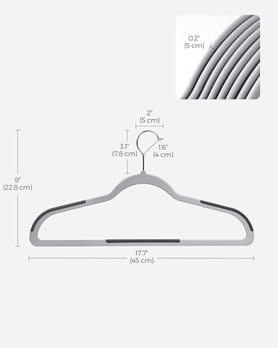 Plastic Clothes Hangers (50 Pack / Light Gray + Dark Gray)