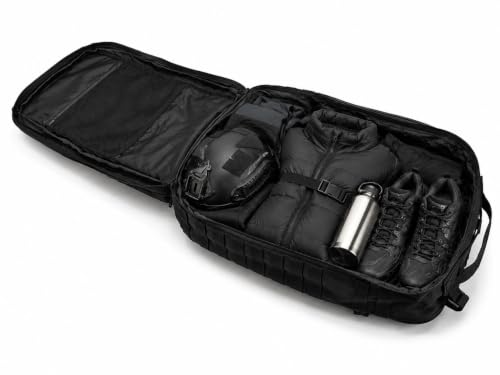 Large Black Tactical Backpack for Men (Black)
