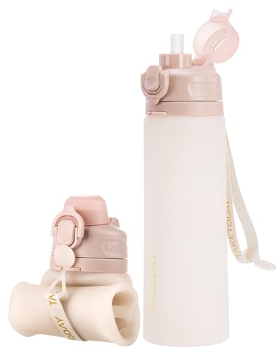 Collapsible Water Bottles with Straw for Travel (Desert Sand)