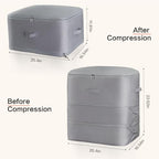 Ultra Space Saving Self Compression Storage Bags with Zipper (Grey / Large)