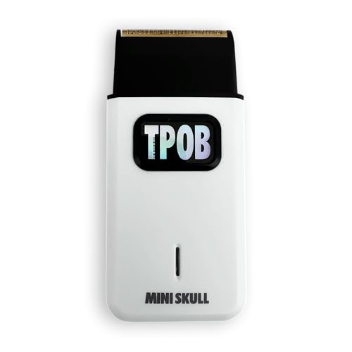 Mini Skull Single Shaver Compact Design that can fit in Your Pocket with a Turbo Charged Motor (White)