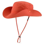 Unisex Summer Beach Hat UPF 50+ Protection Sun Hat for Hiking Fishing Outdoor Travel Hat for Women Orange (Large / Orange)