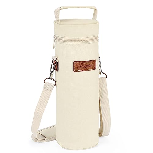 Single Wine Bottle Cooler Bag Carrier (Beige)