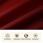 Adult Rain Poncho Waterproof Hooded Zipper Raincoat with Pockets (One Size / Gradient Burgundy)