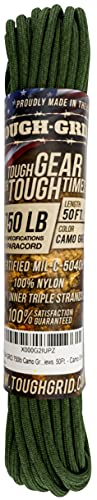 750 Paracord 100% Nylon (Camo Green / 50 Ft.)
