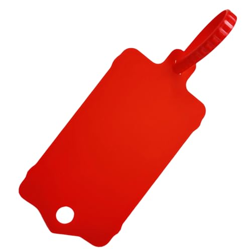 100pcs Reusable Blank Plastic Tags Ties Key Tags 1.45"*2.48" Serrated Tension Sealing Strap with Large Label Plastic Tie Mark Label Waterproof Hang Sign Write on Tag (Red)
