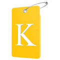 2 Pack Initial Luggage Tags for Suitcases Airplane Travel Essentials (Large K / Yellow)