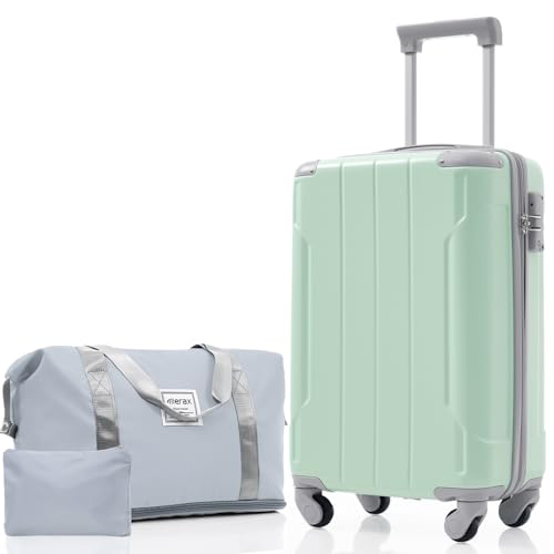 3 Piece 20" Hardshell Carry (Green and Grey / 3-Piece Set (20 Inch with Accessories))