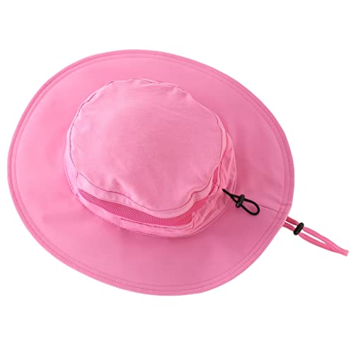 Women's UPF 50+ Safari Sun Hat Breathable UV Protection Fishing Hat (Large / Hot Pink)