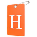 2 Pack Initial Luggage Tags for Suitcases Airplane Travel Essentials (Large H / Orange)
