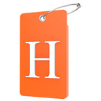 2 Pack Initial Luggage Tags for Suitcases Airplane Travel Essentials (Large H / Orange)