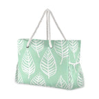 Large Beach Bags Totes Canvas Tote Shoulder Bag Soft Wave Water Resistant Bags for Gym Travel Daily Ocean (Palm Leaves)