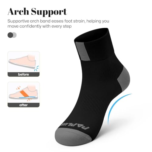 Ankle Compression Socks for Women 6 Pairs (Large-X-Large / Black+white+navy（6 Pairs）)