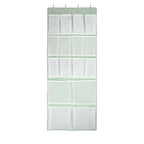 16 Pockets Over Door Hanging Storage Organizer with 4 Kinds Pouch (Medium-Green: Pack of 1)