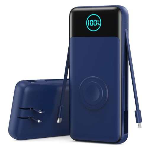 Portable Charger for iPhone with Built (Dark Blue)
