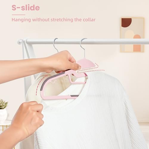 Plastic Hangers 50 Pack with Non (Pink / 50 pack)