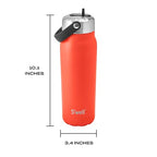 Recycled Stainless Steel Explorer with Flip Straw Lid (Radiant Coral / 24 Ounces)