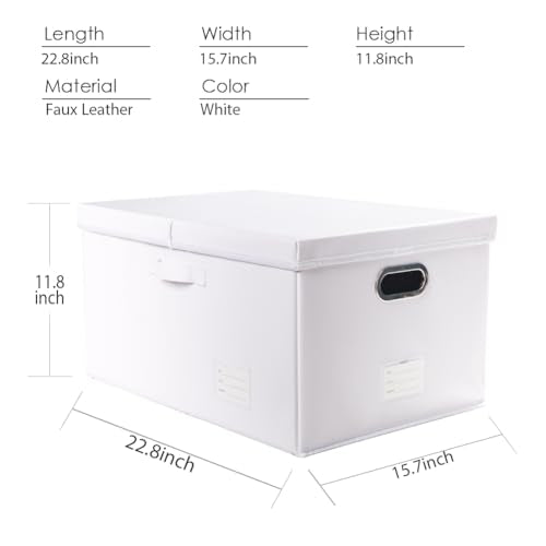 Collapsible Storage Box with Lid [3 (White / X-Large(3-Pack))
