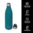 Stainless Steel Water Bottle (Peacock Blue / 25 Ounces)
