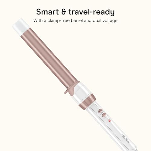 Curling Iron Double (White/Rose Gold / 1 Inch Wand (Pack of 1))