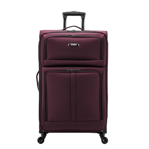 Anzio Softside Expandable Luggage with Spinner Wheels (Burgundy / 30-Inch Large)