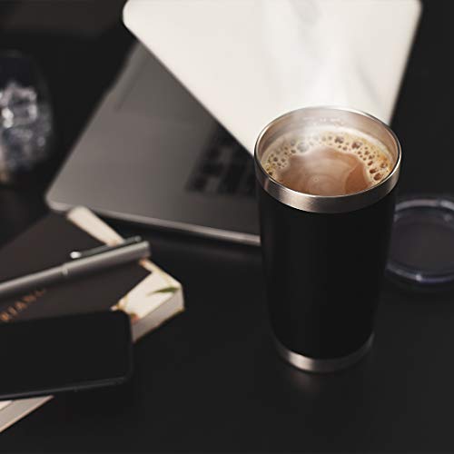20oz Stainless Steel Tumbler Bulk with Lid (1 Count (Pack of 1) / Powder Black)