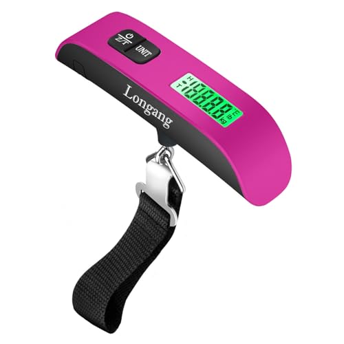 Digital Hanging Luggage Scale with Backlit for Travel (Pink)