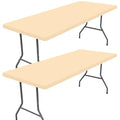 2 Pack Rectangle Spandex Fitted Table Cloth (Ivory / 48" x 24" (Rectangular))