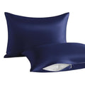 Toddler Pillows with Pillowcases Set (Navy Blue (Satin) / 13x18 Inch (Pack of 2))