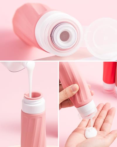 Travel Size Toiletries 8 Pack (3oz bottle 3oz jar / Cherry Red)