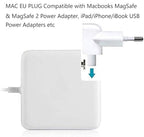 DuckHead Mac European Plug Adapter for MacBook Power Adapter Brick (European Travel Adapter Plug / White02)