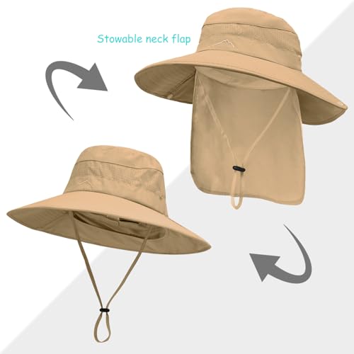 Sun Hats for Men Women (Khaki)
