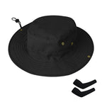 Sun Hats for Men Women Safari Hat Foldable Fishing Hat UPF 50+ Bucket Hat (1pack-blacksleeves)