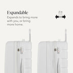 7366 Signature Hardside Expandable Luggage with Spinner Wheels (Checked-Medium 23-Inch / White)