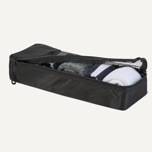 4 Piece Packing Cubes Travel Accessories Set (Black / 4 x Slim)