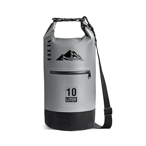 Waterproof Dry Bag Backpack with Zippered Pocket (Grey / 40L)