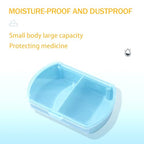 4PCS Small Pill Case Travel Pill Box Cute Pill Organizer for Purse Portable Daily Medicine Organizer 2 Compartment Pill Holder for Vitamins (Blue 4pcs)