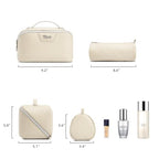 Travel Makeup Bag Cosmetic Bags for Women (L27Off-white)