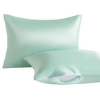 Toddler Pillows with Pillowcases Set (Cyan (Satin) / 13x18 Inch (Pack of 2))