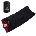 Zero Degree Sleeping Bag for Adults 100% Cotton Flannel Tall and Big (0F-84" x 40" Left Zip / Black)