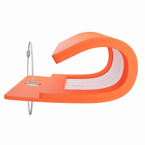 2 Pack Initial Luggage Tags for Suitcases Airplane Travel Essentials (Large B / Orange)