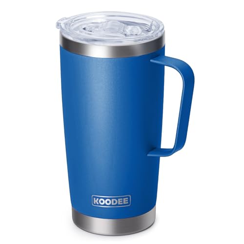 20 oz Insulated Coffee Mug with Lid and Handle (navy-A / 20 Ounces)