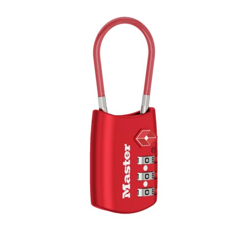 4688D Set Your Own Combination TSA Approved Luggage Lock (Red / 1 Pack)