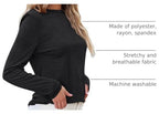 Women's Long Sleeve Underscrubs Slim Fit T Shirts Base Layer Tops (Medium / 01black)