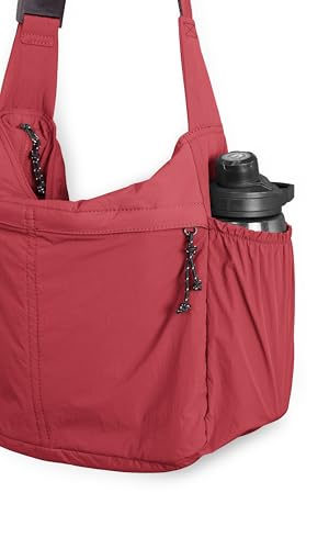 20L Crossbody Tote Bag Large Capacity Lightweight Hobo Shoulder Sling Bags for Gym Shopping Beach Travel (Jester Red)