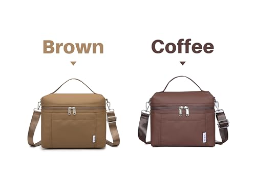 NOL 4 Liters Small Insulated Lunch Bags for Women Cooler Bag Lightweight Nylon Waterproof Lunch Box For Work （Small (Coffee / Small (4 Liters))