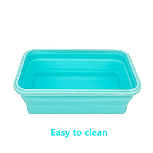 Large Collapsible Camping Food Containers (Blue)