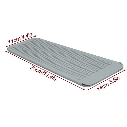 Silicone Heat Resistant Mat Pouch for Hair Straightener (2 Pack / Grey)